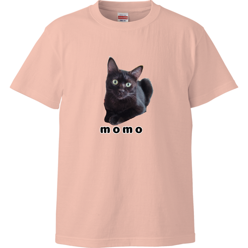 黒ねこももちゃん ハイクオリティーTシャツ