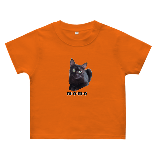 黒ねこももちゃん ヘビーウェイトベビーＴシャツ