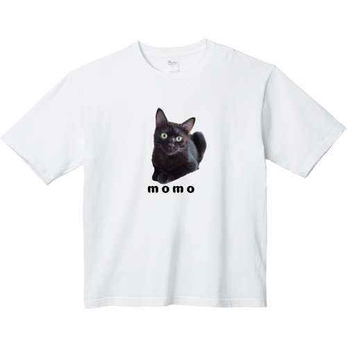 黒ねこももちゃん ヘビーウェイト ビッグシルエットTシャツ