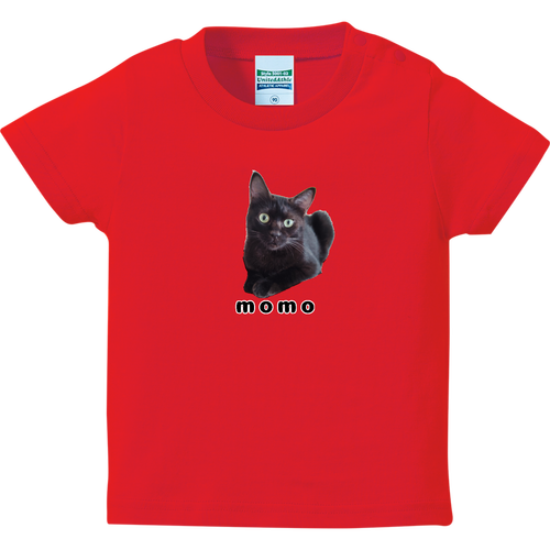 黒ねこももちゃん ハイクオリティーベビーTシャツ