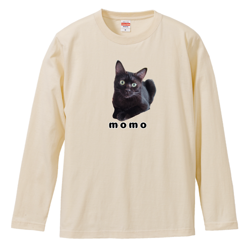 黒ねこももちゃん ロングスリーブTシャツ