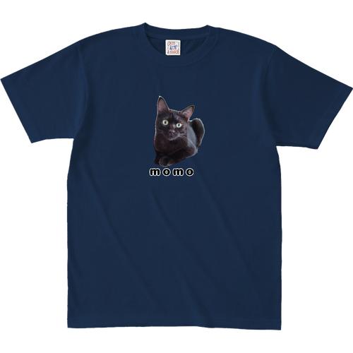 黒ねこももちゃん オープンエンド マックスウェイト Tシャツ（キッズ）