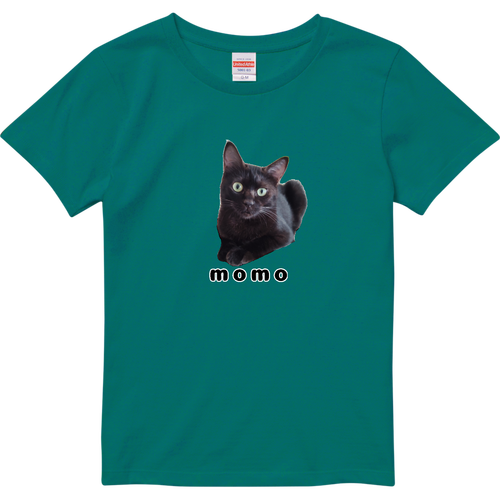 黒ねこももちゃん ハイクオリティーTシャツ（ガールズ）