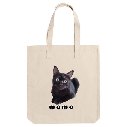 黒ねこももちゃん アーバントート【白プリントあり】