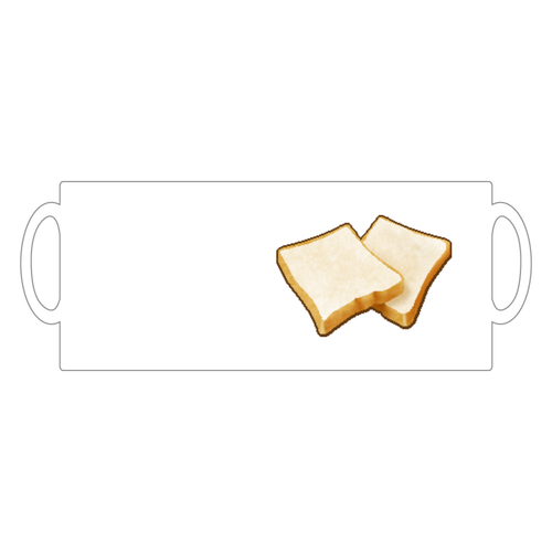 ♪あんぱん・食パン・カレーパン～の、食パン☆彡 スーパーホワイトマグカップ