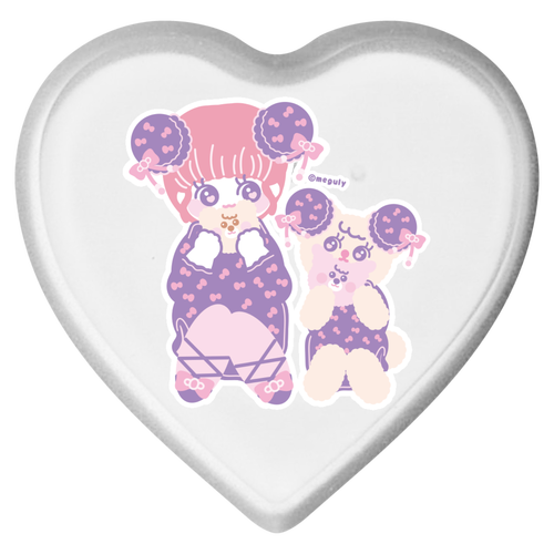 熊熊中華 ライティングバッジ ハート形