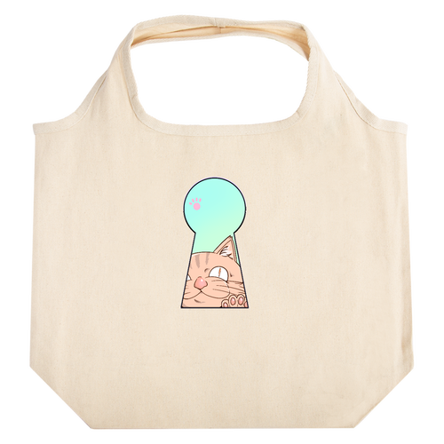 のぞきネコ たためるマルシェ【白プリントあり】