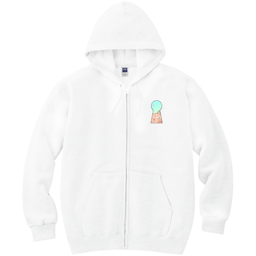 のぞきネコ 軽量ジップアップパーカー