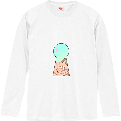 のぞきネコ ロングスリーブTシャツ