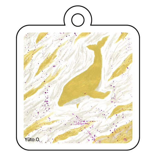 『金色クジラの夢』アクリルキーホルダー アクリルキーホルダー　四角型 (4cm)