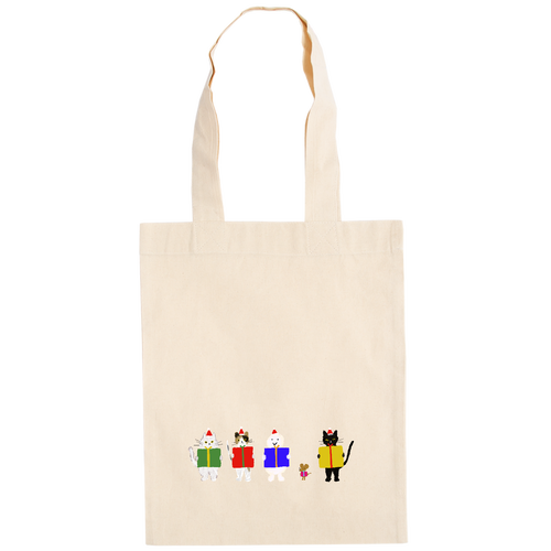 ねこ、ねずみ、雪だるまのクリスマスプレゼント ドイツテューテ【白プリントあり】