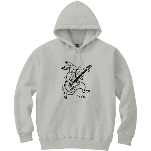 ロックなウサギターくん 軽量プルパーカー (長袖プリント)