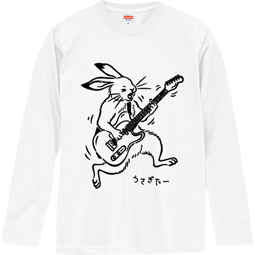 ロックなウサギターくん ロングスリーブTシャツ