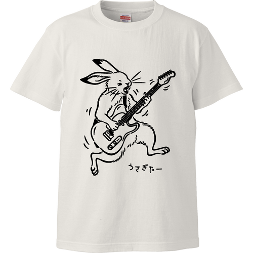 ロックなウサギターくん ハイクオリティーTシャツ