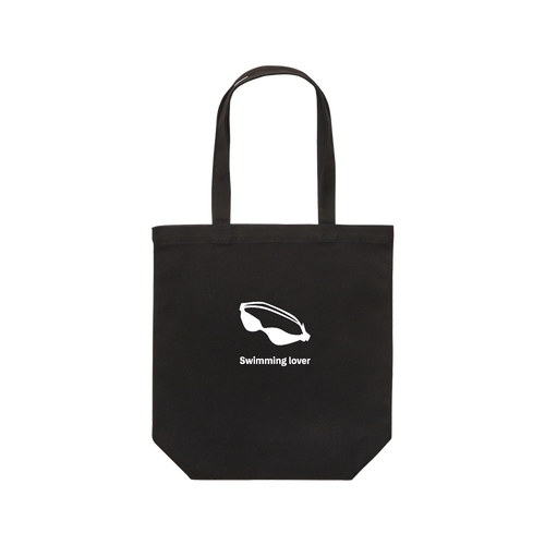 ゴーグル（白）(Swimming Lover)(A) レギュラーキャンバストートバッグ(M) (フルカラー転写プリント)