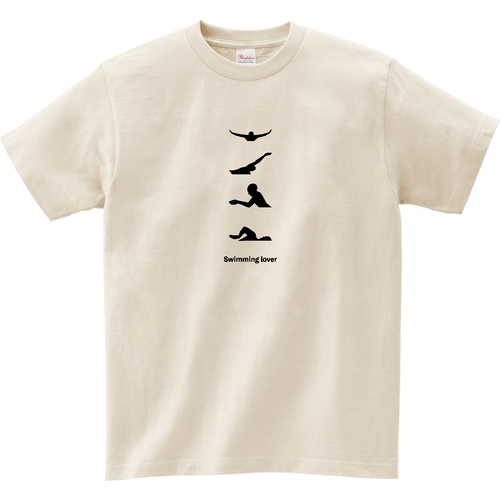 4泳法（黒）(Swimming Lover)(A) リミテッドカラーＴシャツ