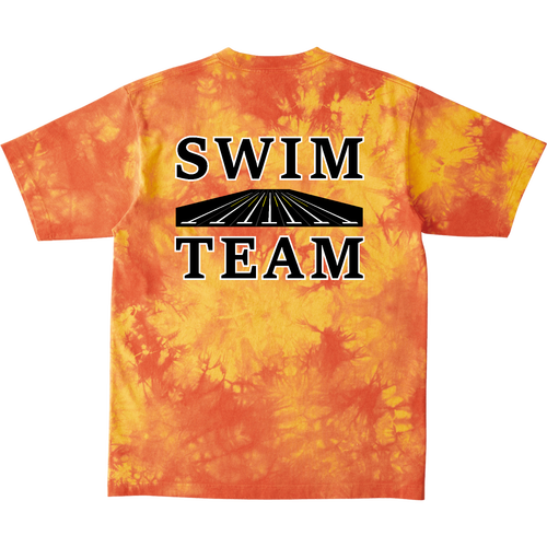 SWIM TEAM（黒）背面プリント タイダイＴシャツ