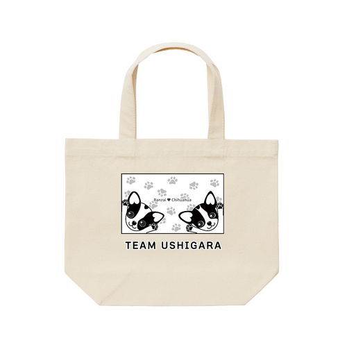 牛柄チワワ（肉球グレー窓） レギュラーキャンバストートバッグ(S)(フルカラー転写プリント)