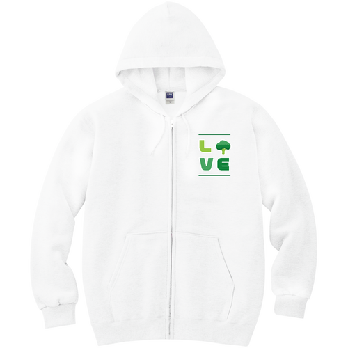 ブロッコリーLOVE 軽量ジップアップパーカー