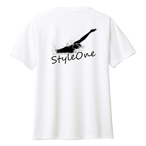 背泳ぎ（StyleOne）背面プリント ドライＴシャツ