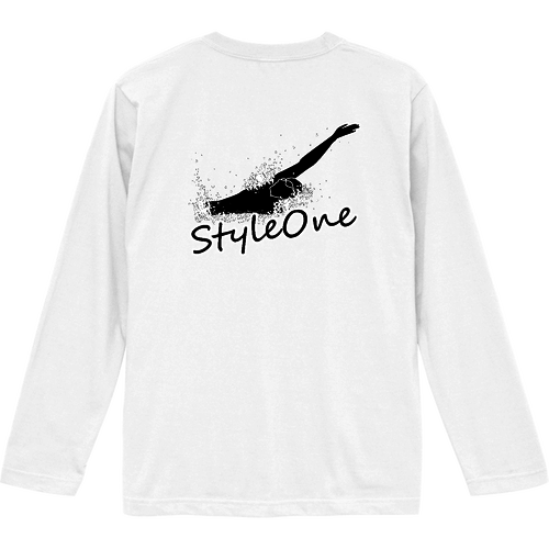 背泳ぎ（StyleOne）背面プリント ロングスリーブTシャツ
