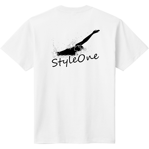 背泳ぎ（StyleOne）背面プリント 定番Ｔシャツ