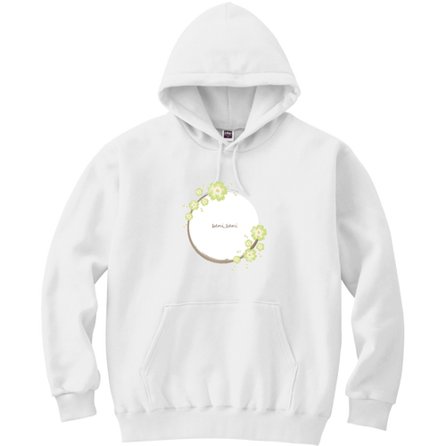 御衣黄桜〇2024（白）beni_beni 軽量プルパーカー (長袖プリント)