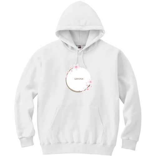 桜〇2024（白）SAKURA 軽量プルパーカー (長袖プリント)