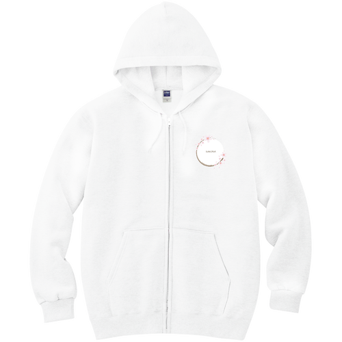 桜〇2024（白）SAKURA 軽量ジップアップパーカー