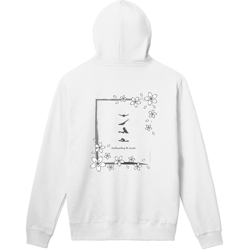 桜□2024（透明）4泳法背面プリント 軽量プルパーカー (長袖プリント)