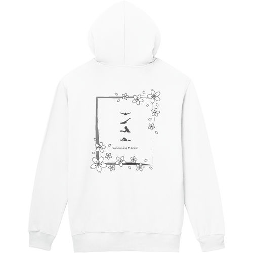 桜□2024（透明）4泳法背面プリント 軽量ジップアップパーカー