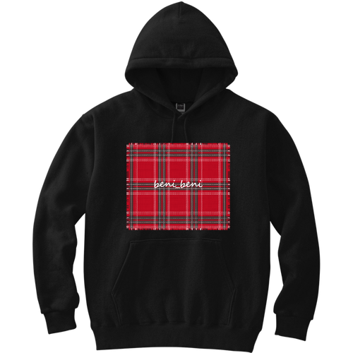 beni_beniロゴチェック柄（B） 軽量プルパーカー (長袖プリント)