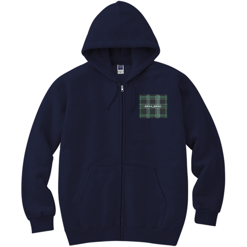 beni_beniロゴチェック柄（A） 軽量ジップアップパーカー