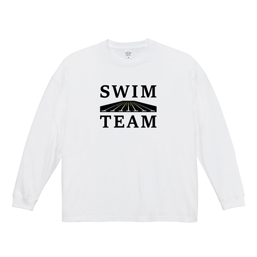 SWIM TEAM（黒） ビッグシルエットロングスリーブＴシャツ