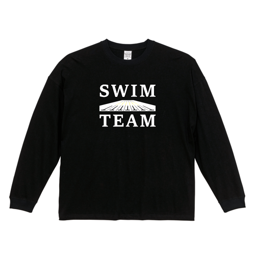 SWIM TEAM（白） ビッグシルエットロングスリーブＴシャツ