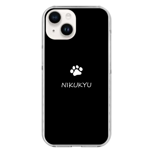 肉球（白） iPhone15 (透明)(ハードケース)