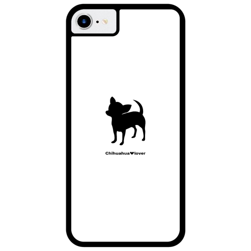 チワワシルエット（黒） iPhoneSE2/SE3 プリントパネルラバーケース