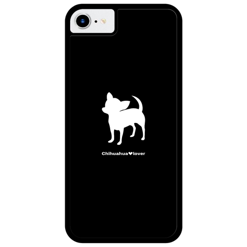 チワワシルエット（白） iPhoneSE2/SE3 プリントパネルラバーケース