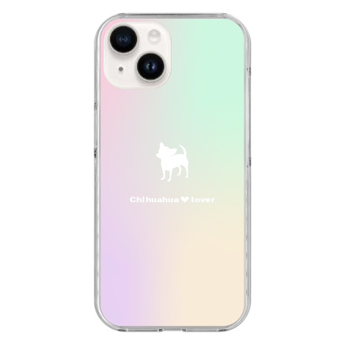 チワワシルエットグラデーション（A） iPhone15 (透明)(ハードケース)