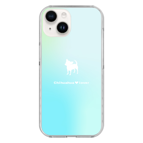 チワワシルエットグラデーション（B） iPhone15 (透明)(ハードケース)