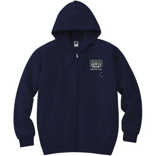 牛柄チワワチェック（A） 軽量ジップアップパーカー