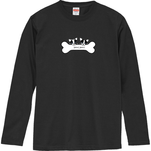 牛柄チワワボーン ロングスリーブTシャツ