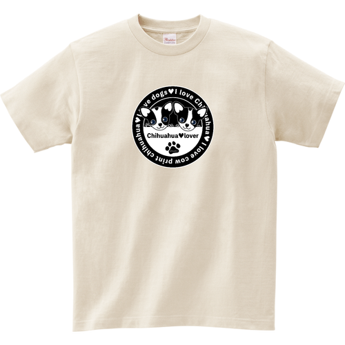 牛柄チワワ〇（黒） リミテッドカラーＴシャツ