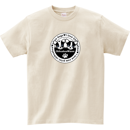 牛柄チワワ〇（白） リミテッドカラーＴシャツ
