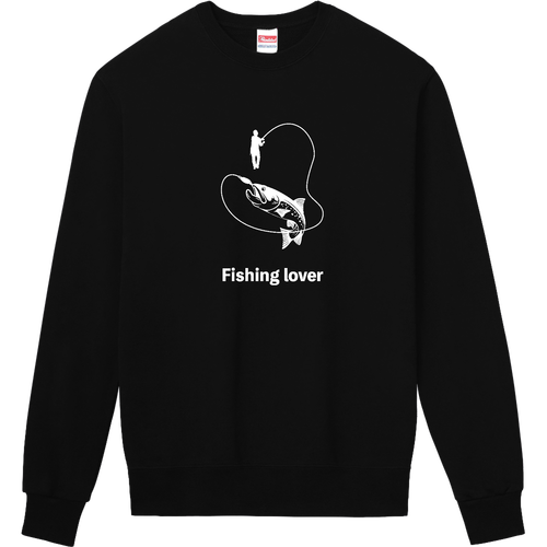 釣りイラスト（白）（Fishing lover） 定番スウェット