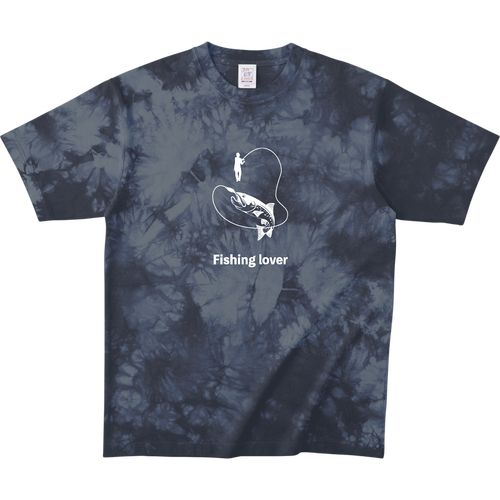 釣りイラスト（白）（Fishing lover） タイダイＴシャツ