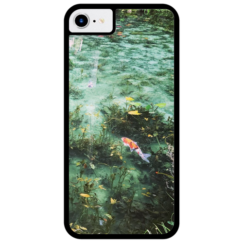 モネの池 iPhoneSE2/SE3 プリントパネルラバーケース