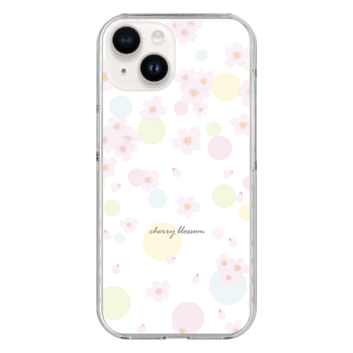桜ドット iPhone15 (透明)(ハードケース)