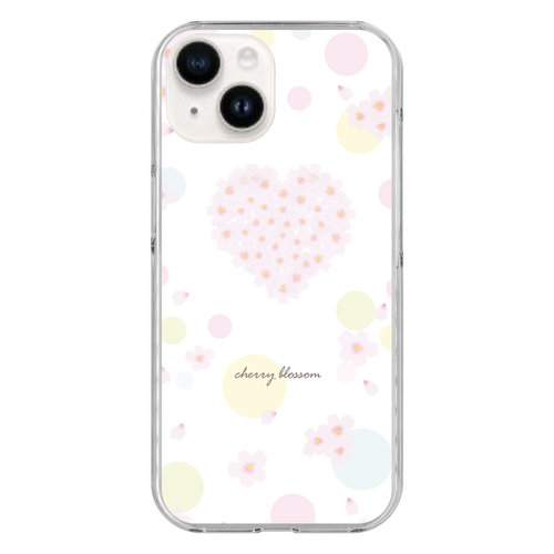 桜ハート（A） iPhone15 (透明)(ハードケース)