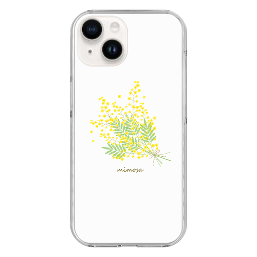 ミモザ iPhone15 (透明)(ハードケース)